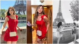 ميرنا جميل تستعرض جمالها في باريس بفستان أحمر قصير.. صور -صدى الخبر
