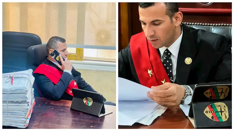 وشاح أحمر وشعار مجلس الدولة.. خطأ أثار الشكوك حول صفة القاضي المزيف -صدى الخبر