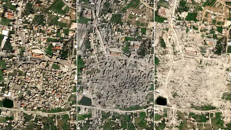 صور الأقمار الصناعية تكشف حجم الدمار الإسرائيلي في لبنان صور الأقمار الصناعية تكشف حجم الدمار الإسرائيلي في لبنان